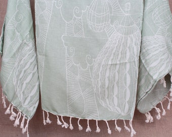 キッチンタオル、小さなタオル、カーキグリーンタオル、柄付きペシュキル、18x36インチの花嫁介添人ギフト、卸売タオル、ゲスト用ペシュキル、