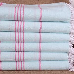 40x71 Inches Mint-Pink Cotton Towel, Xmas Gifts, Personalized Bridesmaid Gift, Wedding Gift, Best Friend Gift Ideas,