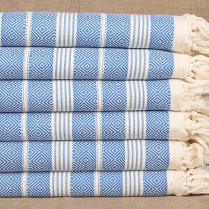 Turkish Beach Towel Personalized, Monogram Beach Towel, Sax Blue Towel, Diamond Towel, 38x69 Inches Organic Beach Towel, Sauna Towel,