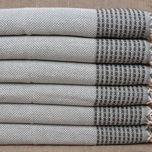 Personalized Tea Towel, Dish Towel Embroidery Designs, Khaki Green Towel, Striped Towel, 20x40 Inches Personalized Gifts,