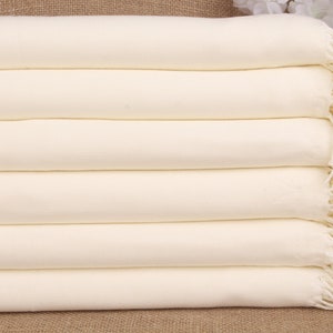 Personalized Turkish Pashmina, Wedding Gift, Personalized Gifts, 28x67 Inches Cream Cotton Pashmina, Valentines Gift, Decorative Pashmina,