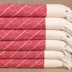 Customized Hand Towel, Custom Tea Towel, Red Towel, Geometric Towel, 18x36 Inches Gift For Her, Gift Towel, Turkey Towel, Little Towel,