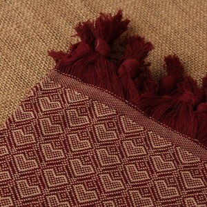 Custom Blanket, Picnic Blanket, Burgundy Throw, Heart Design Blanket, 75x87 Inches Turkish Blanket, Pilates Throw, Designer Blanket, image 5