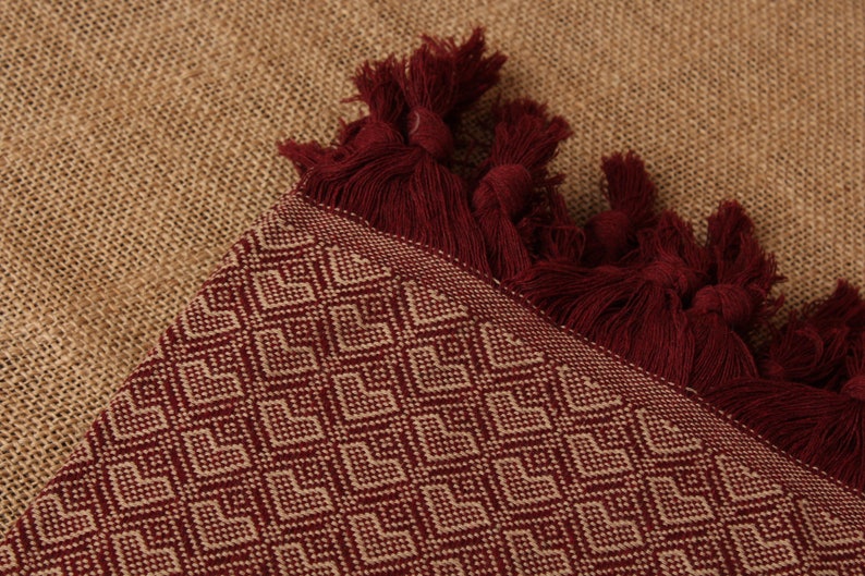 Custom Blanket, Picnic Blanket, Burgundy Throw, Heart Design Blanket, 75x87 Inches Turkish Blanket, Pilates Throw, Designer Blanket, image 5