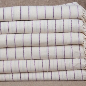Organic Beach Towel, Turkish Beach Towel, Purple Peshtemal, Striped Peshtemal, 38x63 Inches Linen Towel, Turkish Towel for Gift,