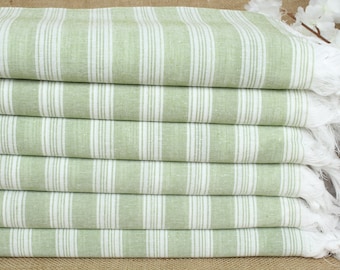 Regali per damigelle d'onore, telo da spiaggia turco personalizzato, telo verde kaki, telo a righe, teli da spiaggia personalizzati 40x71 pollici, telo da sauna,