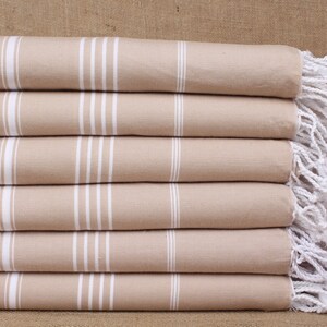 Turkish Beach Towel, Turkish Towels Beach, Beige Towel, Striped Towel, 40x71 Inches Personalized Gift, Holiday Towel, Guest Towel,