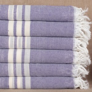 Organic Towel, Organic Cotton Towels, Purple Peshtemal, Striped Peshtemal, 40x67 Inches Turkish Towel for Bath, Holiday Peshtemal,