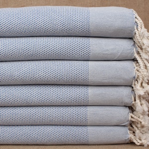 40x71 Inches Custom Towel, Personalized Bath Towel, Blue Geometric Towel, Monogrammed Turkish Beach Towel, Sauna Towel, Summer Towel,