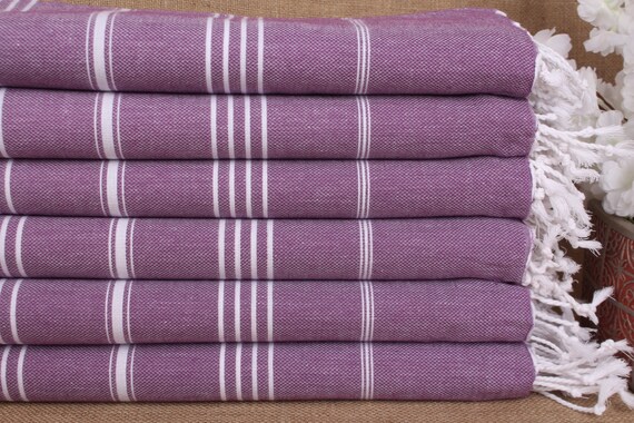Striped Towel 40x71 Inches Dark Purple Cotton Towel Gifts for Him Bridesmaid Gift Towel Gift for the Home Family Gift Etsy