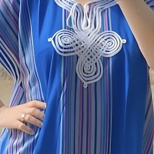 Moroccan Striped Kaftan, Traditional Handmade Embroidered Lounge Dress, African Kaftan, Arabic Abaya, Djellaba , Jebba, Gandoura