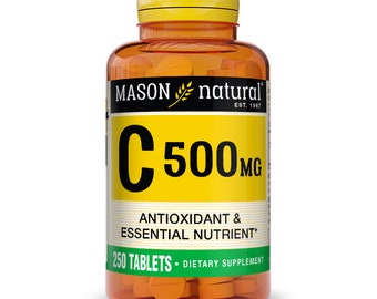 Mason Natural Vitamin C 500 mg - Supports Healthy Immune System, Antioxidant and Essential Nutrient, 250 Tablets