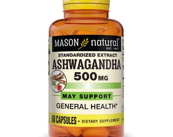 Mason Natural Ashwagandha 500 mg - Healthy Stress Response and Mood Support, Herbal Supplement, 60 Capsules