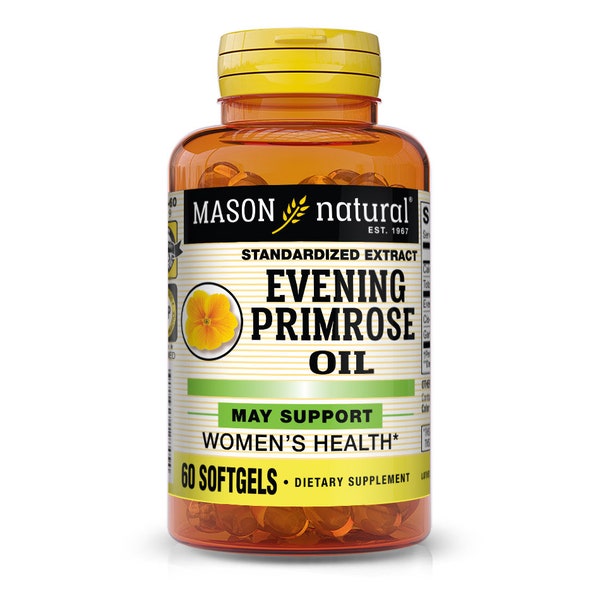 Mason Natural Evening Primrose Oil - Relieves PMS Symptoms, Supports Overall Hormone Function, Enhances Women's Health, 60 Softgels