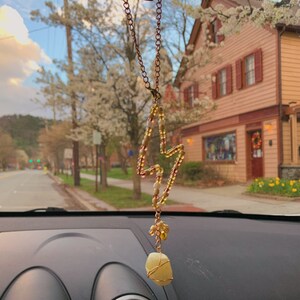 Lightening Bolt Handmade Rearview Mirror Charm | rearview accessory | car charm | car accessory | car decor