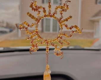 Sun Handmade Rearview Mirror Charm | rearview accessory | car charm | car accessory | car decor