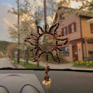 Sun Handmade Rearview Mirror Charm | rearview accessory | car charm | car accessory | car decor