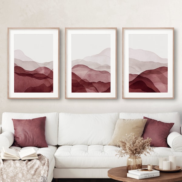 Burgundy Wall Art Etsy