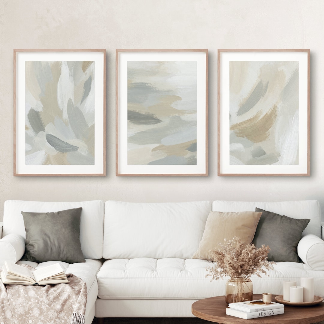 Buy Printable Minimalist Neutral Wall Art Set of 3, Abstract Art ...