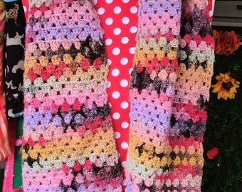 Handmade Crochet Scarf - Kaleidoscope