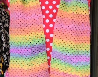 Handmade Crochet Scarf - Rainbow