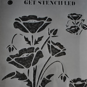 Stencil riutilizzabile .190 mylar forte A4 circa giorno della memoria Stencil papavero