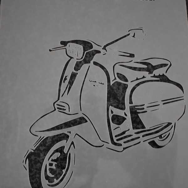 Stencil A4 approx Lambretta scooter airbrush painting windows mirrors glass canvas perspex strong re-useable .190 Mylar stencils