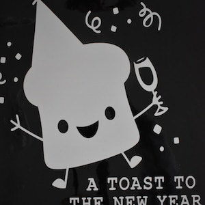 26cm Vierkant Gelukkig Nieuwjaar 2023 Toast kwaliteit 3 delige kleefstof vinyl plastic autoruiten spiegels partijen geschenken ambacht stencil