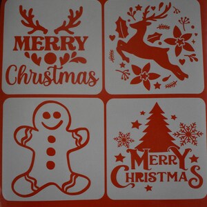 8 elk 13cm vierkante kerst thema sterke kwaliteit 3 deel plakkerige stickers ramen auto's spiegels deuren decoraties stencils vele kleuren