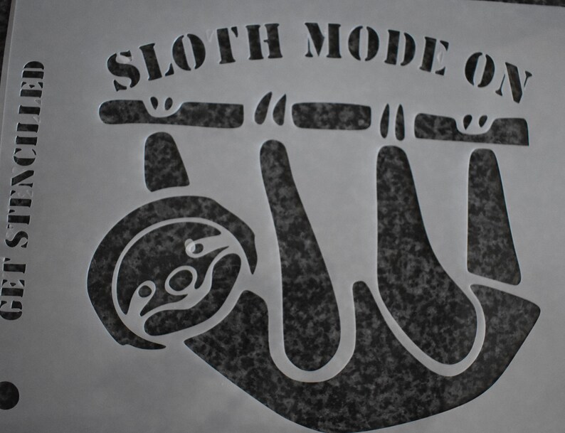 Strong .190 Mylar Re-usable Stencil Sloth Mode on Stencil for Pumpkin ...