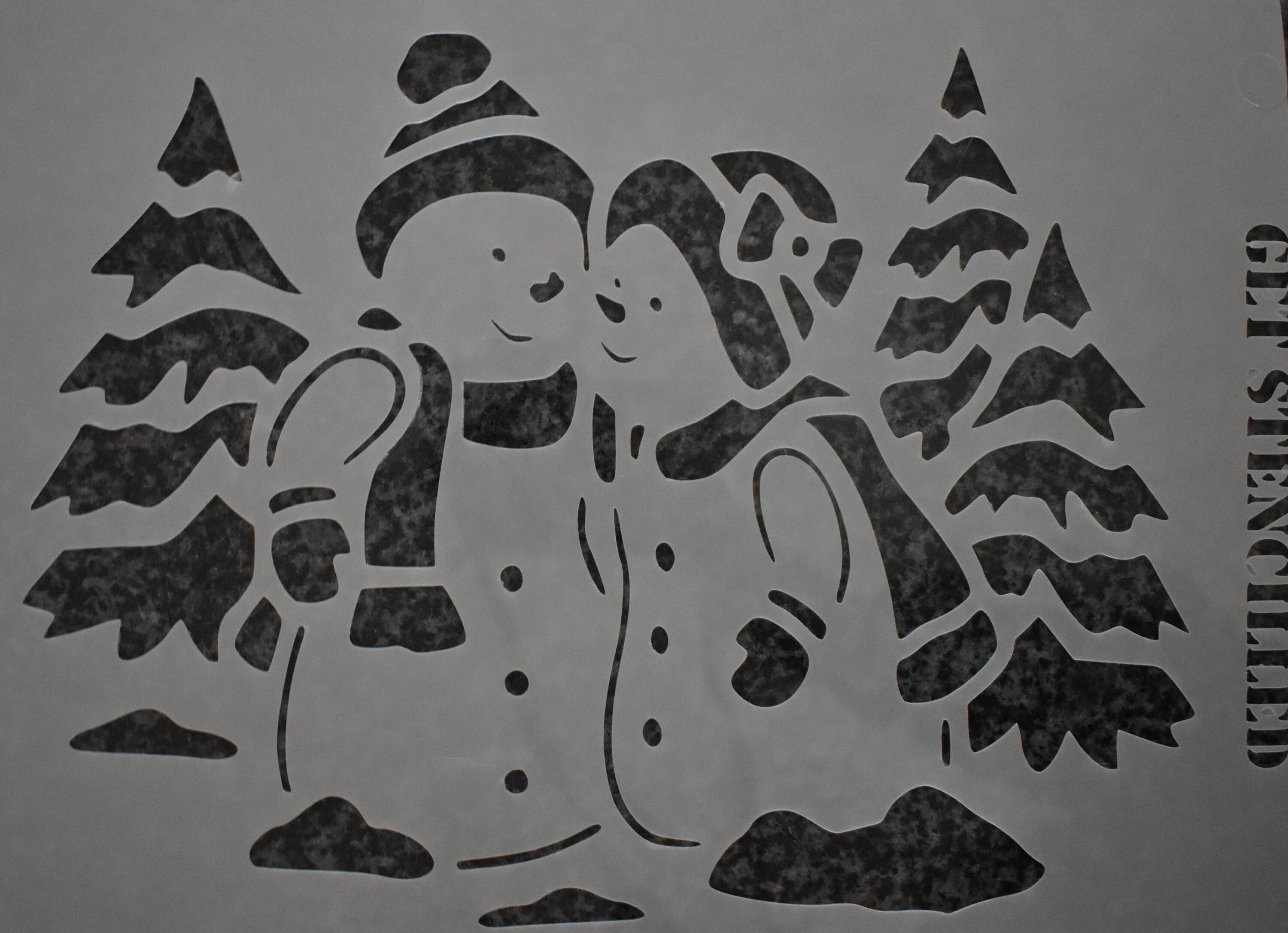9264 LOVE snowman stencil
