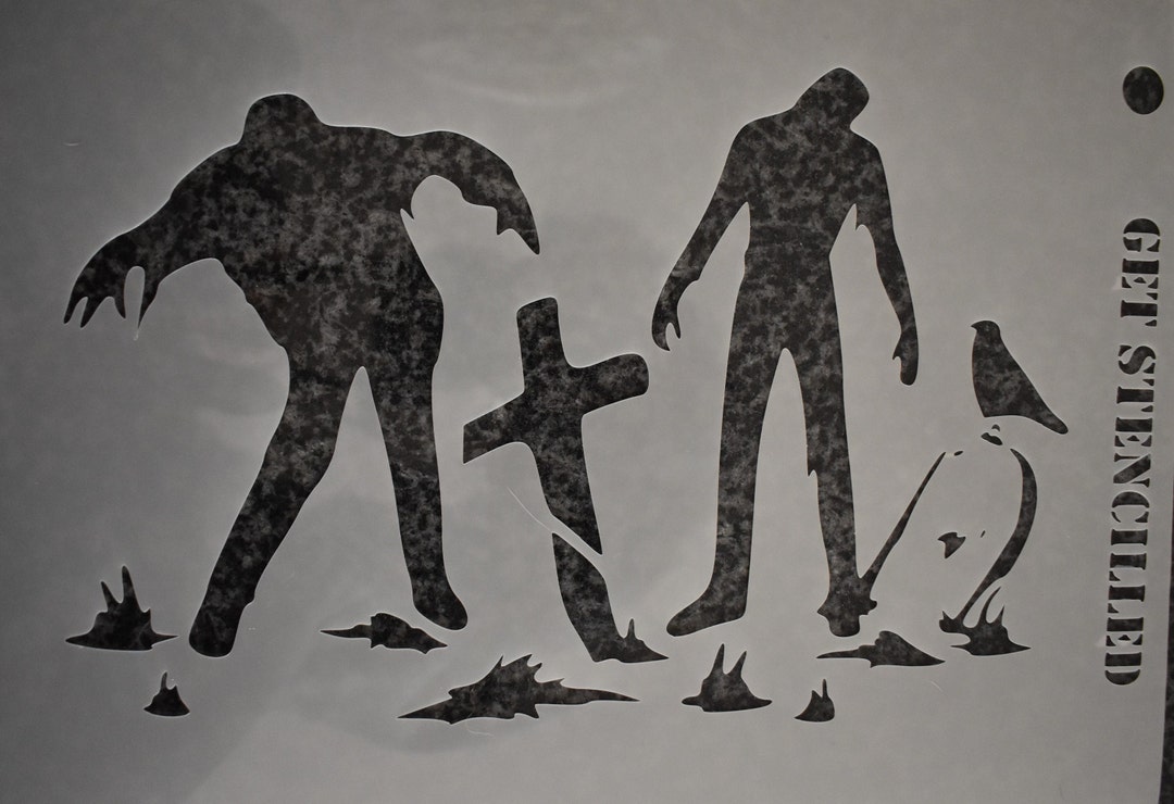 Stencil A4 Approx Zombies Walking Dead Airbrush Painting Windows Walls stencil-a4-approx-zombies-walking-dead-airbrush-painting-windows-walls
