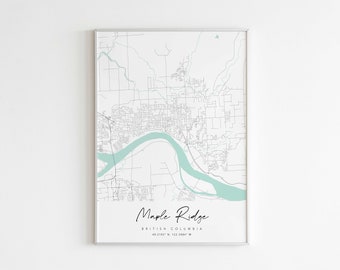 Maple Ridge, British Columbia Minimal Map