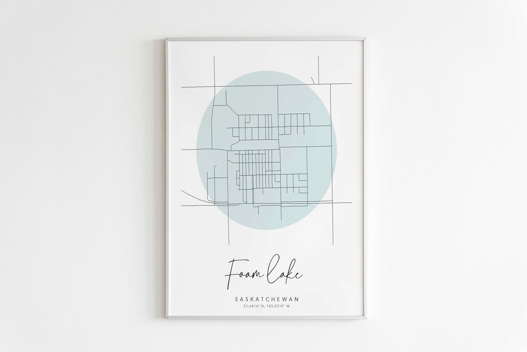 Foam Lake, Saskatchewan Minimal Map Etsy