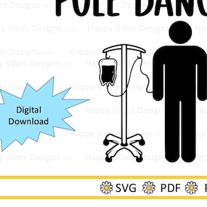 Chemo Infusion Pole Dancer SVG