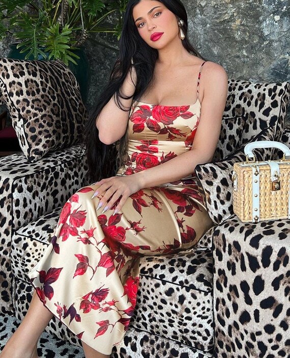 Kylie Jenner Floral Imprimé Bodycon Robe Rouge Florale Y2K - Etsy Canada