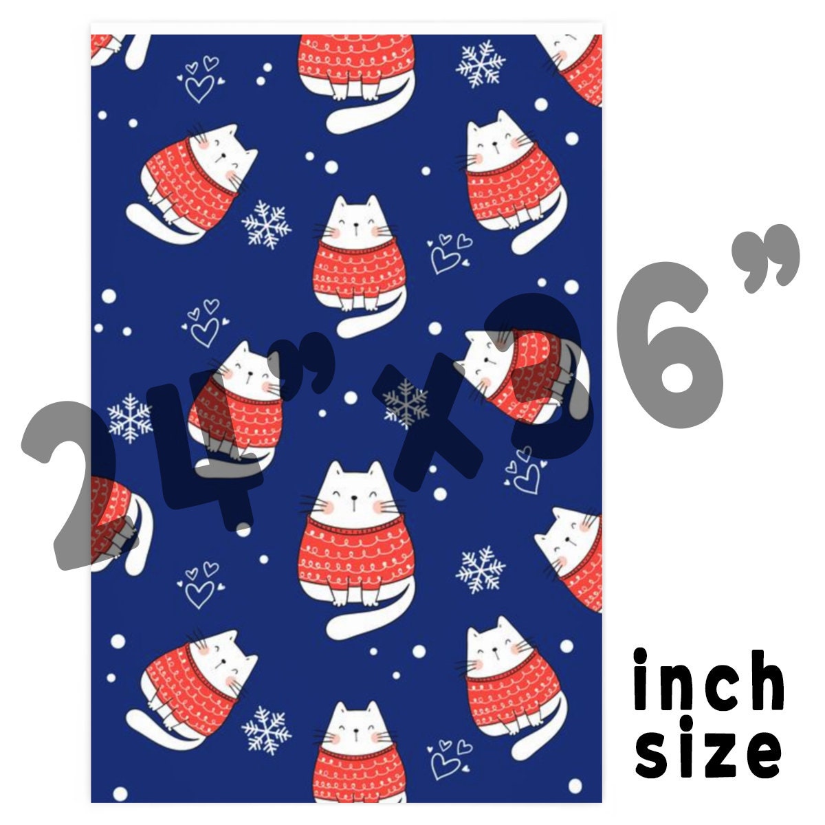 Cat Christmas wrapping - Large wrapping paper sheets - Cat faces