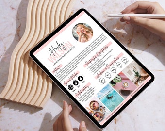 Influencer Pink Media Kit Template Canva | Instagram Media Kit | Influencer Rate Sheet Template | TikTok Media Kit | Blogger Press Kit