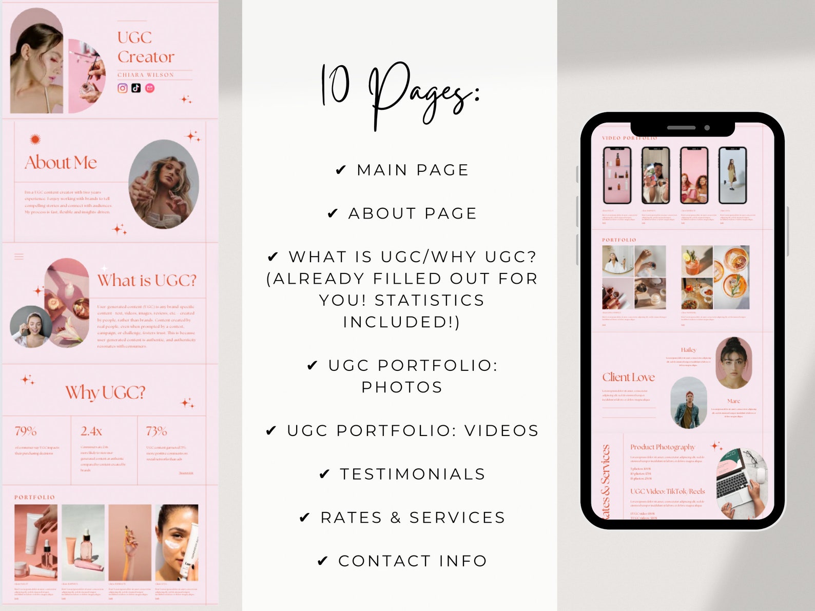 UGC Portfolio Template UGC Template UGC Media Kit Ugc Creator