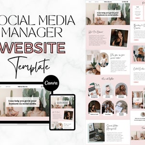 Social Media Manager Website Template | Canva Website Template | Social Media Marketing Template | Social Media Manager Onboarding Kit