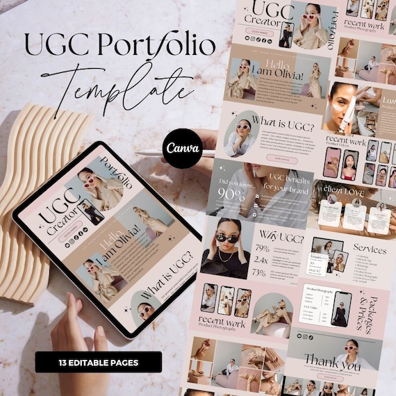 UGC Portfolio Template | Minimalist UGC Creator Portfolio | Ugc Media Kit | Ugc Creator | Ugc Website Template Canva | Ugc Canva Template