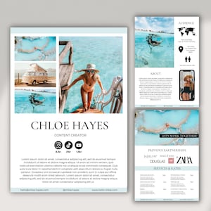 3 Page Influencer Media Kit Template Canva | Instagram Media Kit | EPK | Rate Card Template | UGC Creator | Blogger, TikTok, Media Kit