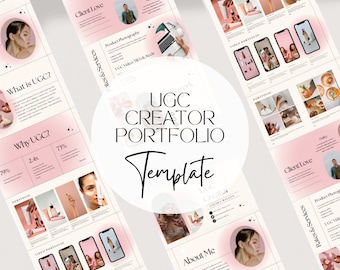 UGC Portfolio | UGC Template | UGC Media Kit | Ugc Portfolio Template | Ugc Website | ugc Creator | Ugc Creator Canva Website Template