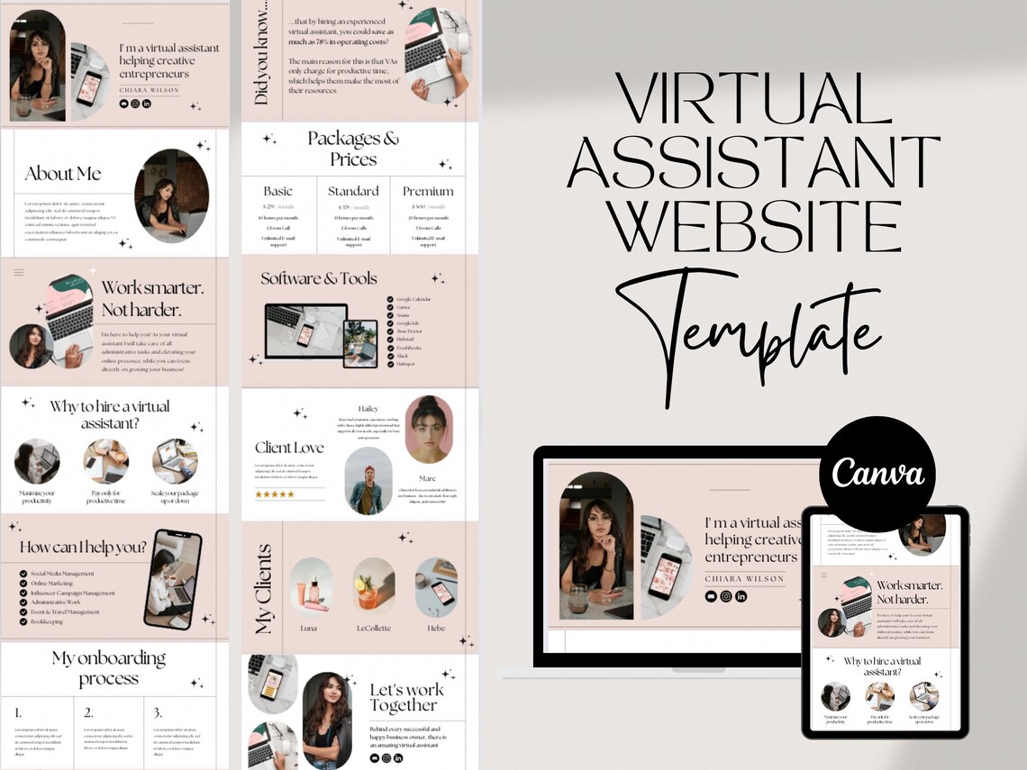 Canva Website for Virtual Assistants Virtual Assistant - Etsy