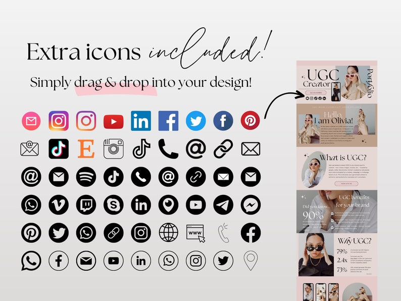 UGC Portfolio Template | Minimalist UGC Creator Portfolio | Ugc Media Kit | Ugc Creator | Ugc Website Template Canva | Ugc Canva Template image 8