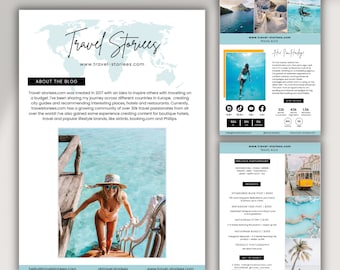 3 Page Media Kit Template Canva | Instagram Influencers & Travel Bloggers | Media Kit | Rate Card | Blog Press Kit | UGC Portfolio