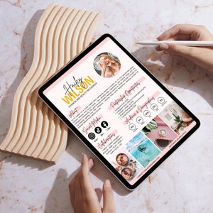 Plantilla de kit de medios de influencer de 1 página Canva / Kit de medios de Instagram / Plantilla de hoja de tarifas de influencer / Kit de medios de TikTok / Kit de prensa de Blogger