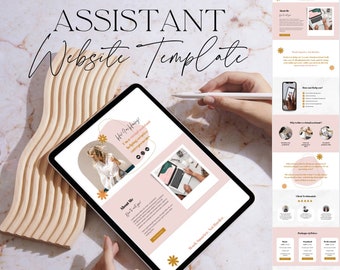 Sitio web de Canva para asistentes virtuales / Plantilla de sitio web de asistente virtual / Tema del sitio web / Plantilla de sitio web de Canva / Paquete de bienvenida al cliente