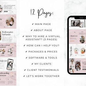 Virtual Assistant Website Template | Canva Website Template for Virtual ...