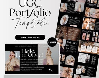 UGC Portfolio | Deluxe UGC Template | UGC Portfolio Template | Ugc Media Kit | Ugc Creator | Ugc Website Template Canva | Ugc Canva Template